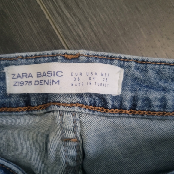ZARA Womens Distressed Skinny Sequin Pocket Light Wash Jeans Size US 4 - Picture 4 of 7
